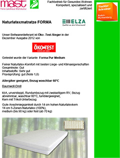 Naturlatexmatratze Elza Forma